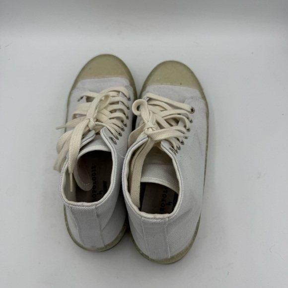 ANTHROPOLOGIE RECYKERS SOHO HIGH-TOP SNEAKERS Size 7.5-8 White Lace Up - Picture 7 of 8